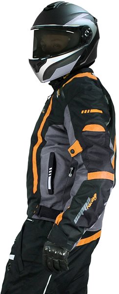 Motorkárska bunda Cappa Racing AREZZO textilná čierna/oranžová S ...