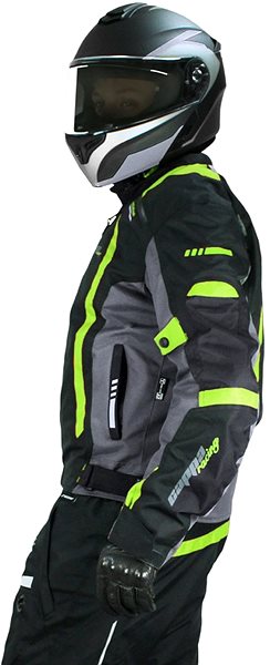 Motorkárska bunda Cappa Racing AREZZO textilná čierna/zelená XL ...