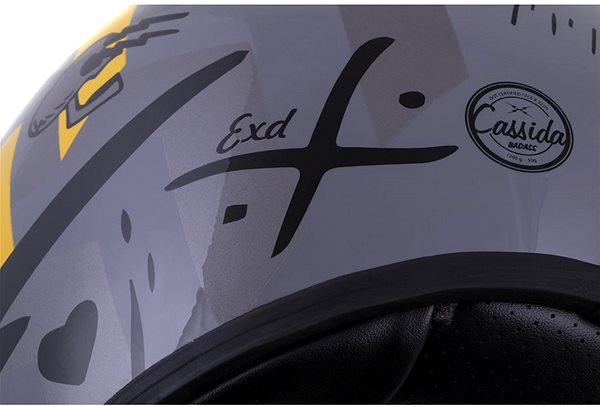 Prilba na motorku CASSIDA Oxygen BadAss, (sivá/čierna/žltá, veľ. XS) ...
