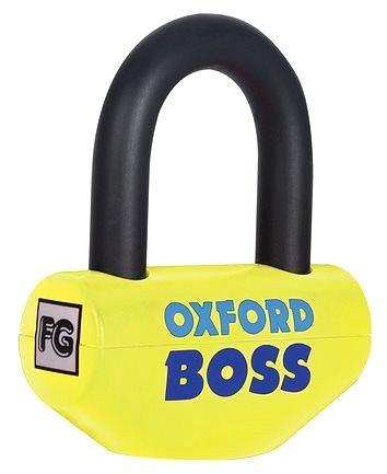 Zámok na motorku OXFORD Zámok kotúčovej brzdy Boss (žltý/čierny, priemer čapu 14 mm) ...