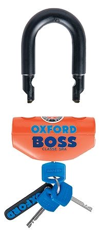 Motorzár OXFORD U-zár profil Boss, (narancssárga/fekete, csapátmérő 12,7 mm) ...