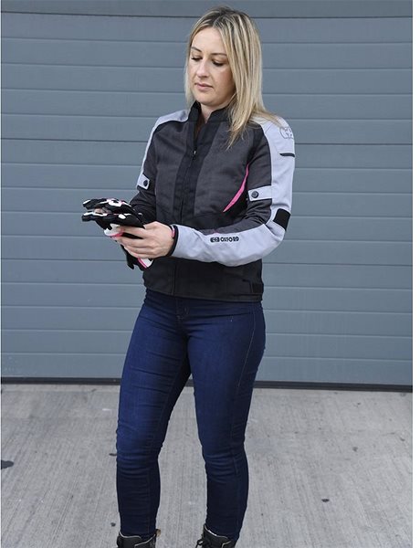 Motorkárska bunda OXFORD IOTA 1.0 AIR, dámska (čierna/sivá/ružová, veľkosť 8) ...