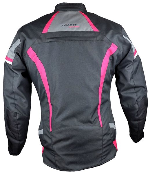 Motorkárska bunda ROLEFF Irma, dámska (čierna/ružová/sivá, veľ. 2 XL) ...