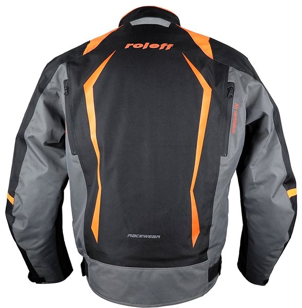 Motorkárska bunda ROLEFF Olpe  (čierna / sivá / oranžová, veľkosť XL) ...