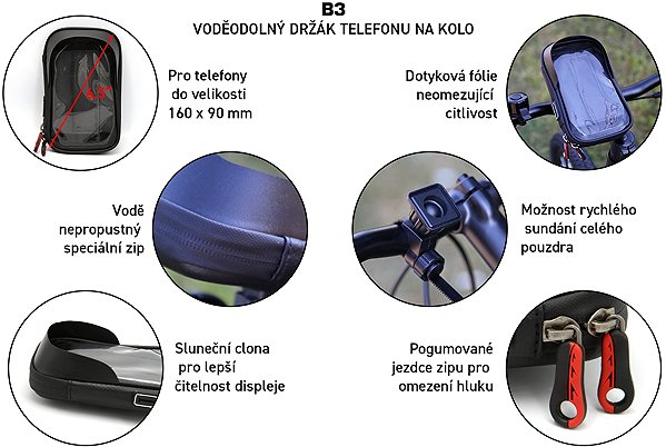 Phone holder SEFIS B3 Waterproof Bike Phone Holder + Gift Flex Bike Phone Holder ...