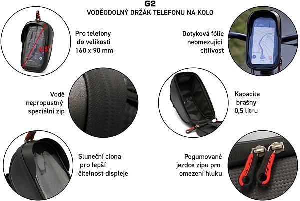 Phone holder SEFIS G2 Waterproof Bike Phone Holder with Pocket + Gift Flex Bike Phone Holder ...