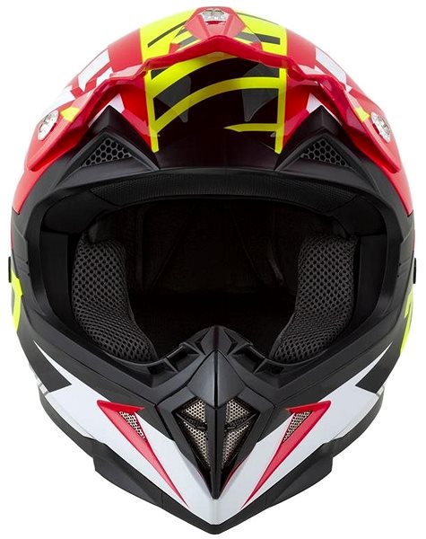 Helma na motorku ZED přilba X1.9,  (červená/žlutá fluo/černá/bílá, vel. L) ...