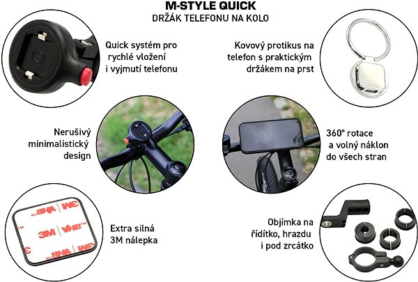 Phone Holder M-Style Quick Compact Bike Phone Holder Features/technology