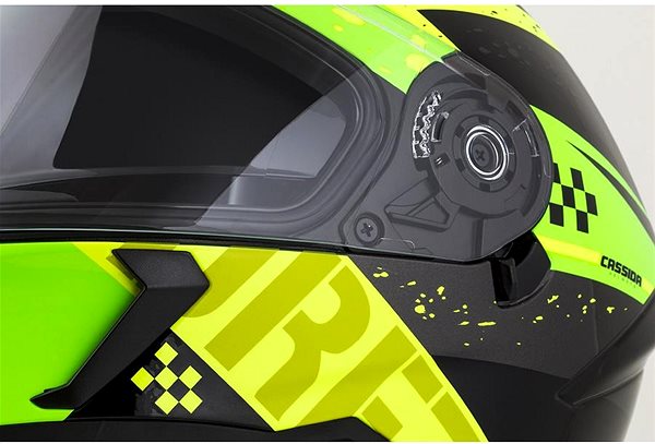 Helma na motorku CASSIDA přilba Integral 3.0 DRFT, CASSIDA (žlutá perleť/zelená/černá, plexi s přípravou pro Pinlock, ...