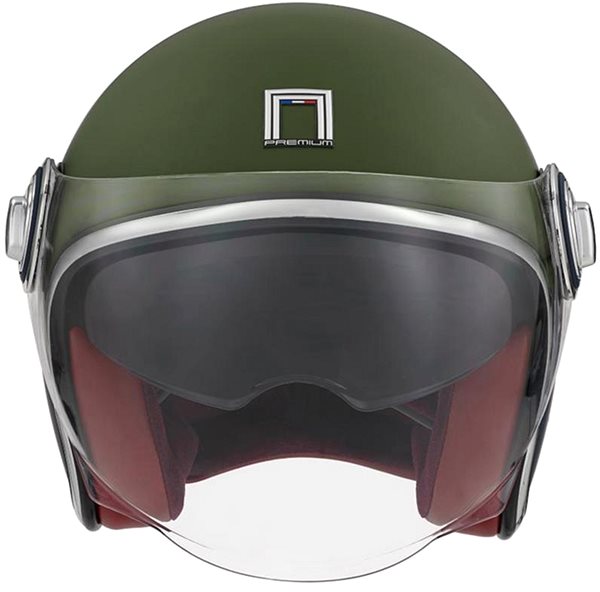Prilba na motorku NOX HERITAGE (zelená khaki matná, veľkosť XS) ...