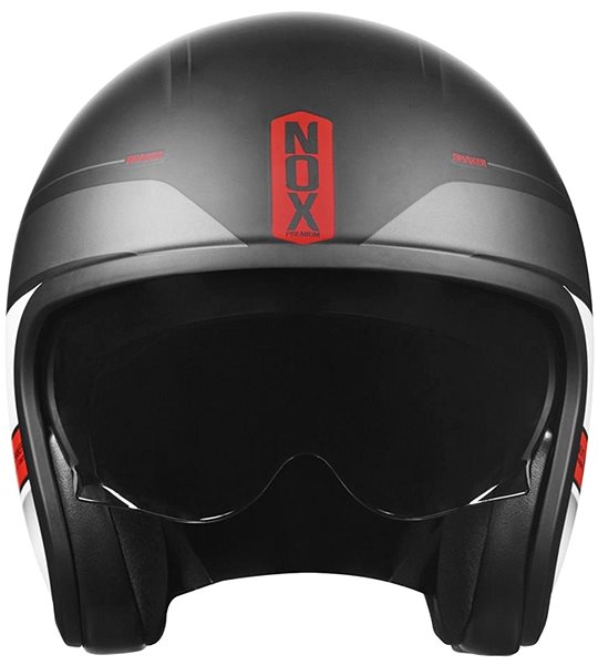 Prilba na motorku NOX NEXT (biela matná, červená, veľkosť M) ...