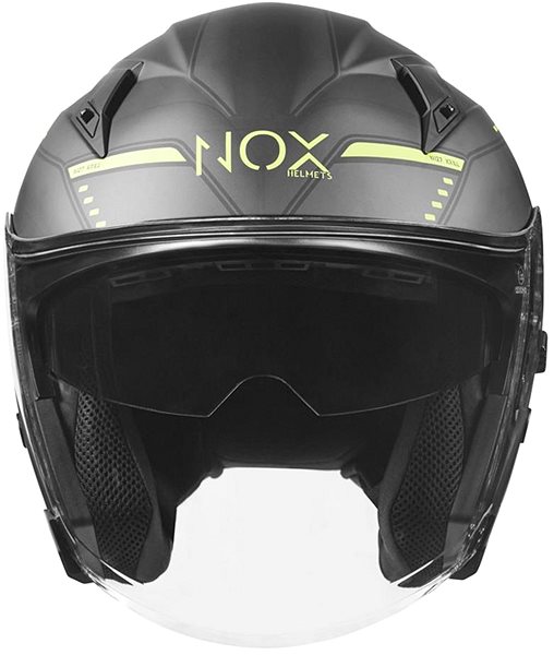 Prilba na motorku NOX N128 (čierna matná-neón žltá, veľkosť S) ...