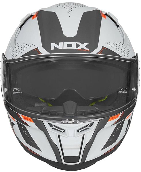 Prilba na motorku NOX N303-S NEO (sivá, neón oranžová, veľ. XL) ...