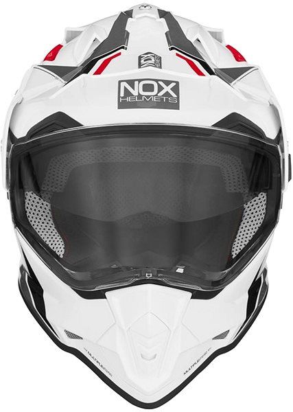 Prilba na motorku NOX N312 BLOCK (bielo-červená, veľ. 2XL) ...