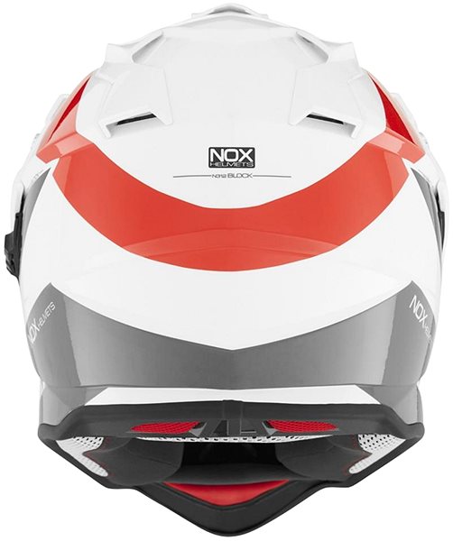 Prilba na motorku NOX N312 BLOCK (bielo-červená, veľ. 2XL) ...