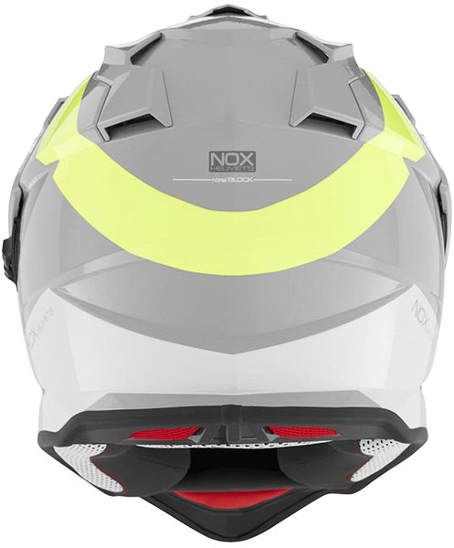 Helma na motorku NOX N312 BLOCK (šedá, neon žlutá, vel. L) ...