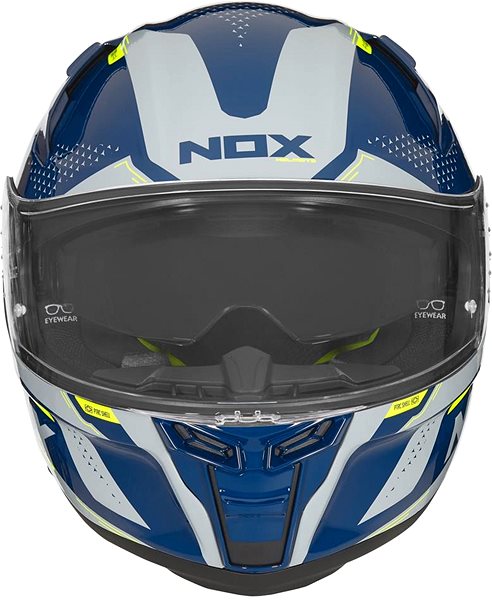 Prilba na motorku NOX N303-S NEO (petrolejová modrá, strieborná, veľ. 2XL) ...