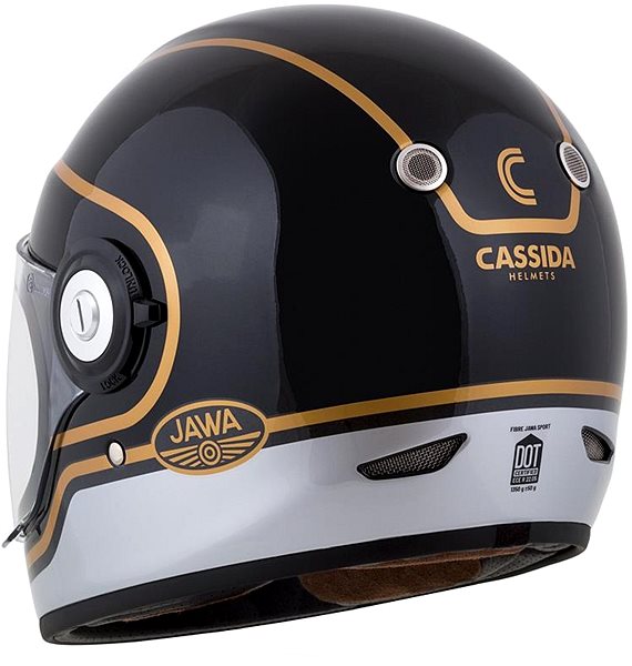 Prilba na motorku CASSIDA FIBRE JAWA (čierna/strieborná/zlatá, veľ. M) ...