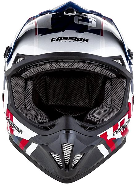 Helma na motorku CASSIDA CROSS CUP (červená/modrá/bílá/černá, vel. XL) ...
