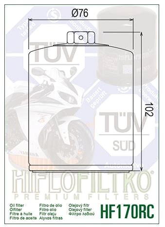 Olejový filter HIFLOFILTRO HF170BRC, (čierny) ...