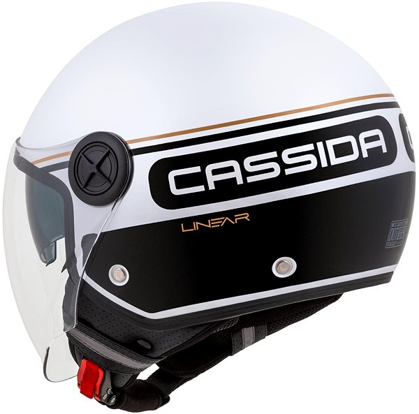 CASSIDA Handy Plus Linear helmet (pearl white/black/gold) 2023 S (55 to 56cm).