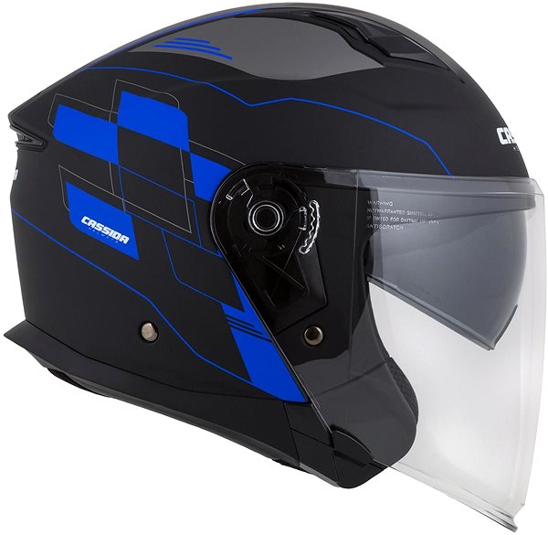 Prilba na motorku CASSIDA prilba Jet Tech RoxoR (čierna matná/modrá/sivá/biela) 2023 XS (53 až 54 cm) ...