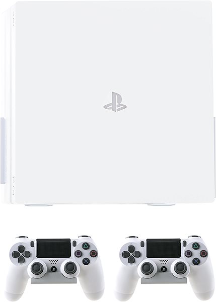 Ständer für Spielkonsole 4mount - Wall Mount for PlayStation 4 Pro White + 2x Controller Mount ...
