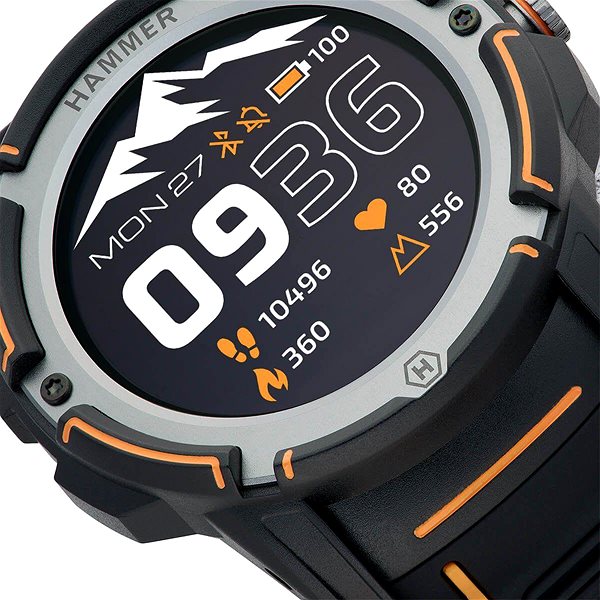 Smart hodinky myPhone Hammer Watch Plus čierno-oranžové ...