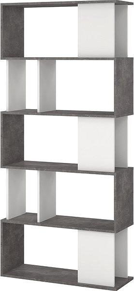 Shelving Unit Falco Shelf Penta 735, concrete / white ...