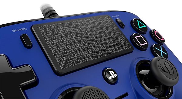 Gamepad Nacon Wired Compact Controller PS4 - modrý Boční pohled