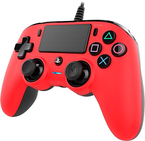 Gamepad Nacon Wired Compact Controller PS4 - Red Lateral view