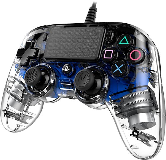 Gamepad Nacon Wired Compact Controller PS4 – priehľadný modrý Bočný pohľad