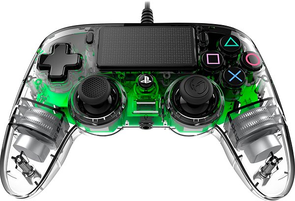 Gamepad Nacon Wired Compact Controller PS4 - Transparent Green Screen