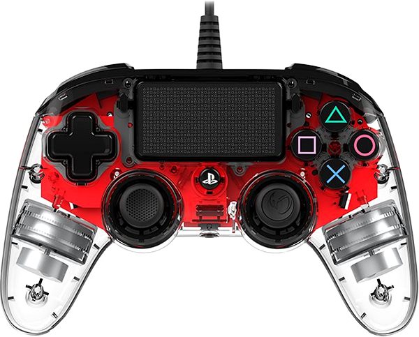 Gamepad Nacon Wired Compact Controller PS4 - Transparent Red Screen