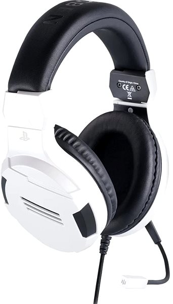 Herné slúchadlá BigBen PS4 Stereo-Headset v3 – biele Bočný pohľad
