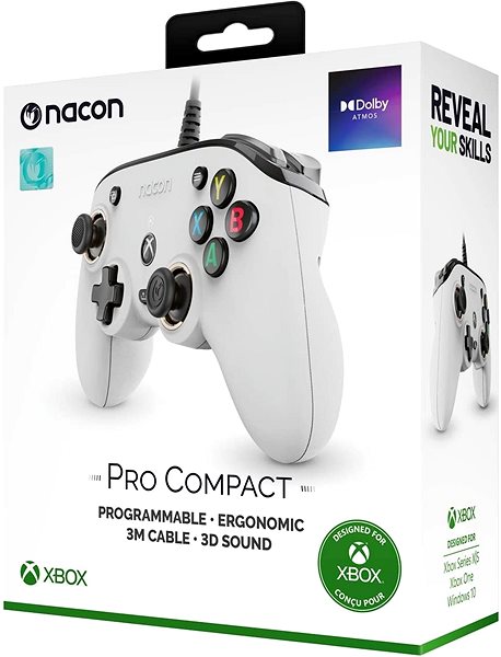 Gamepad Nacon Pro Compact Controller - White - Xbox Packaging/box