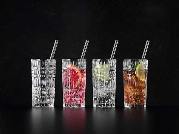 Üvegpohár Nachtmann TASTES GOOD Longdrink készlet, 4 darab, 422 ml, szívószállal ...