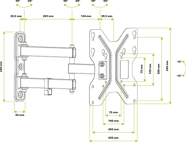 TV Stand AlzaErgo Keyhole Technical draft