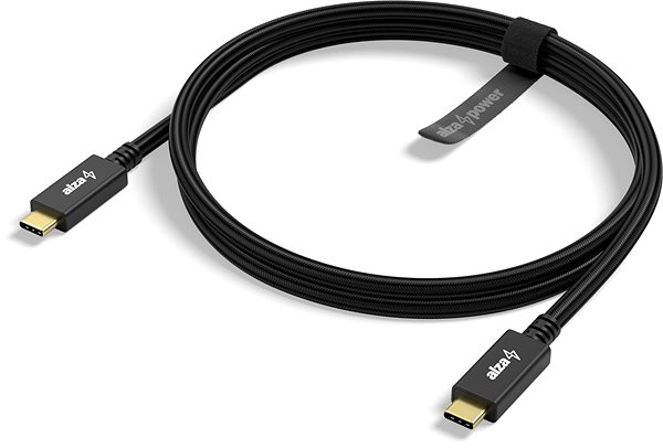 Adatkábel AlzaPower AluCore USB-C to USB-C 3.2 Gen 1, 3A, 60W Oldalnézet