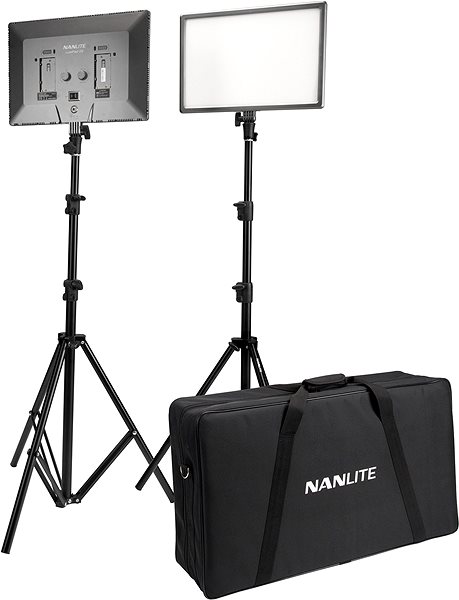 Stúdió lámpa Nanlite LumiPad 25 Szett, 2× LED lámpa, 2× állvány, táska ...