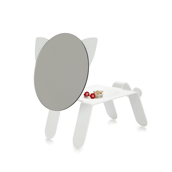 Kozmetické zrkadlo BALVI Zrkadlo kozmetické Cat 27211, biele Bočný pohľad