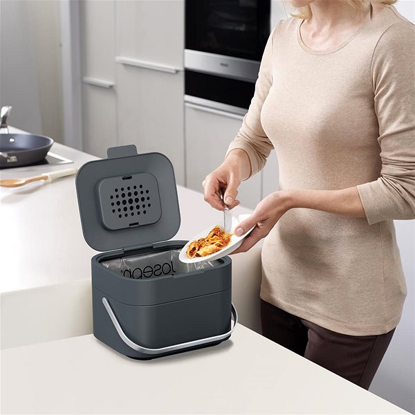 Rubbish Bin JOSEPH JOSEPH Stackable Waste Container Stack 4L Graphite 30016 ...
