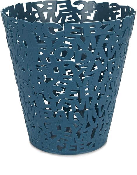 Rubbish Bin BALVI Letters Waste Bin 27303, Blue Screen
