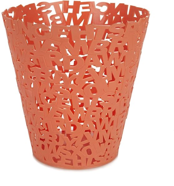 Rubbish Bin BALVI Letters Waste Bin 27304, Salmon Screen