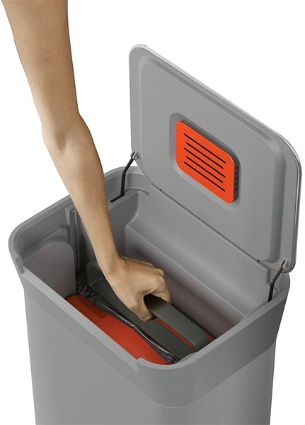 Rubbish Bin JOSEPH JOSEPH Waste Compression Bin - Compactor Titan 30L Pebble 30034 Features/technology