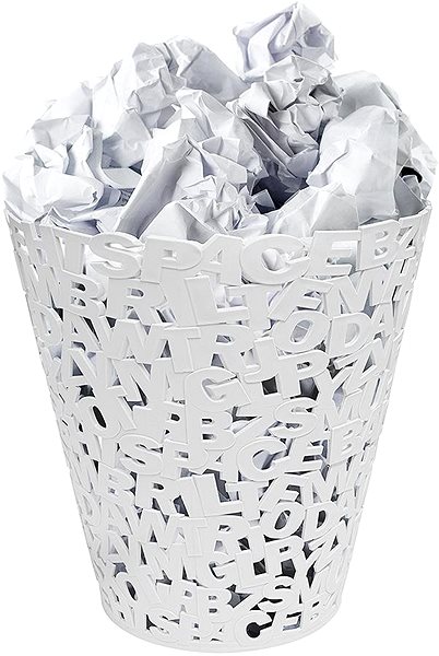Rubbish Bin BALVI Waste Bin Letters 26883, White Features/technology
