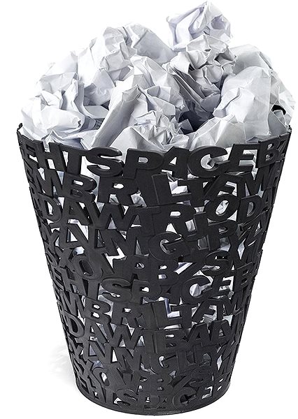 Rubbish Bin BALVI Waste Bin Letters 26884, Black Features/technology