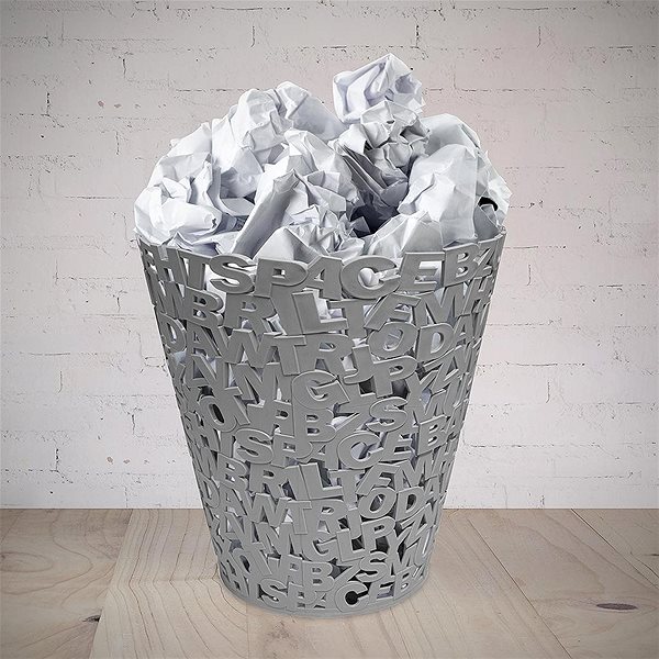Rubbish Bin BALVI Waste Bin Letters 26885, Grey Lifestyle