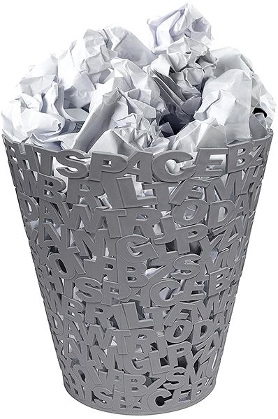 Rubbish Bin BALVI Waste Bin Letters 26885, Grey Features/technology