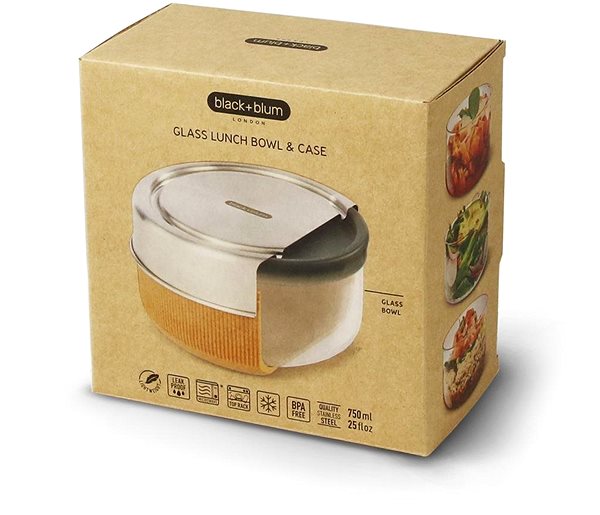 Lunch Box BLACK+BLUM Snack box GlassBowl 750ml, light Packaging/box